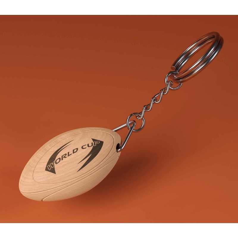 Porte-clés Ballon Foot Rugby 3D Recto Verso Métal à Personnaliser